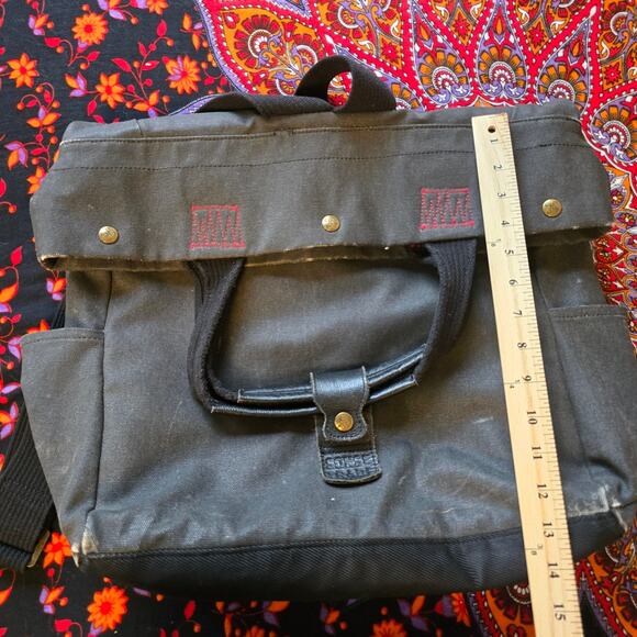 Sons of Trade LARGE Tactical tote in Back Oilcloth Canvas - Picture 2 of 12